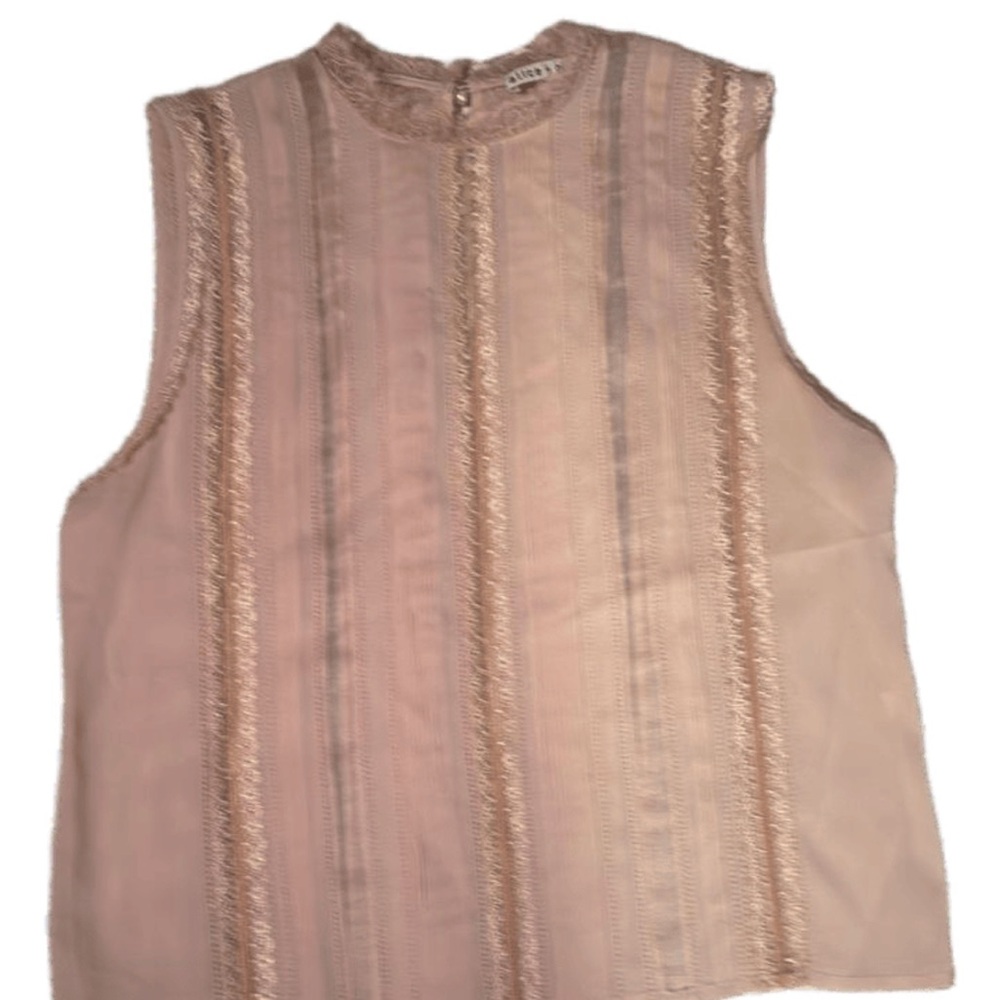 alice & olivia Blush Sleeveless Silk Blouse